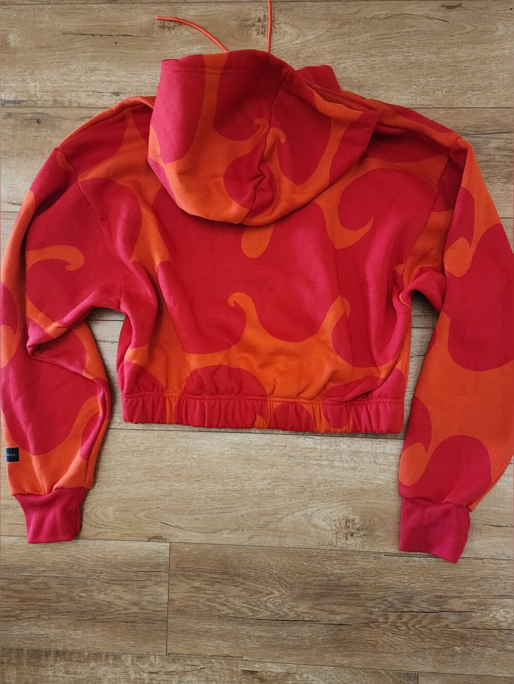 NWT Adidas X Marimekko Fleece Cropped Hoodie Womens M Loose Fit RARE IN RED - Picture 14 of 14